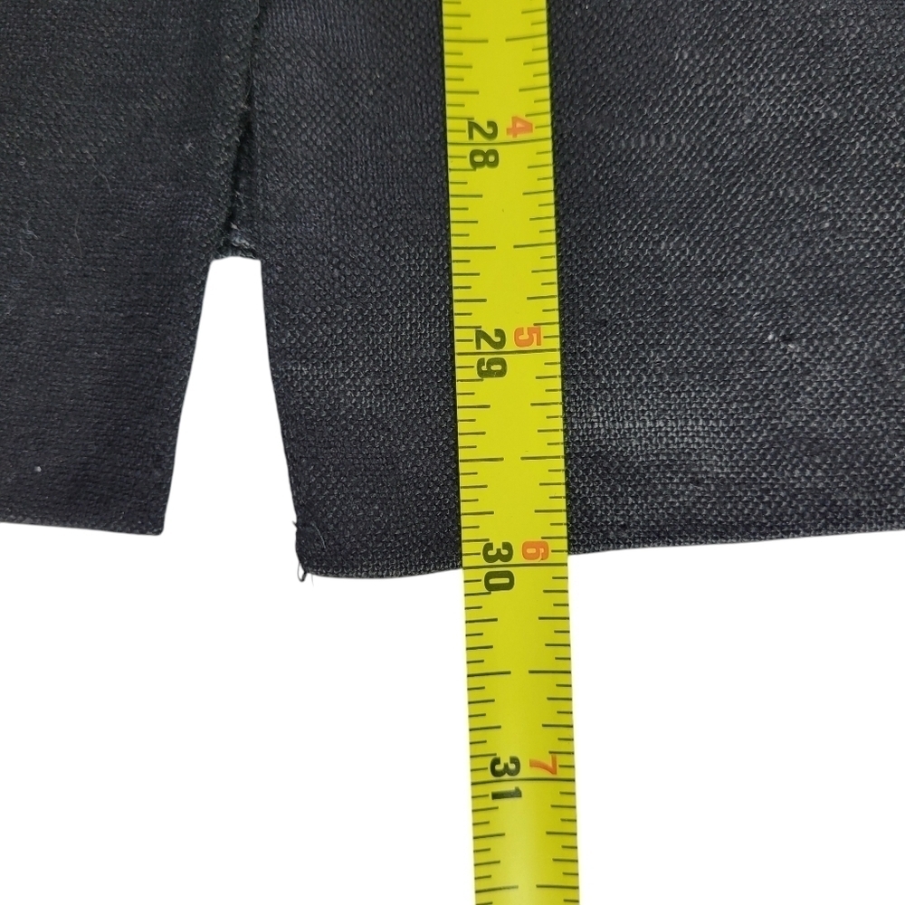 Adam Douglass Adriana Papell Blazer Size S Black Embellished Long Linen 90s Y2K - Picture 8 of 11